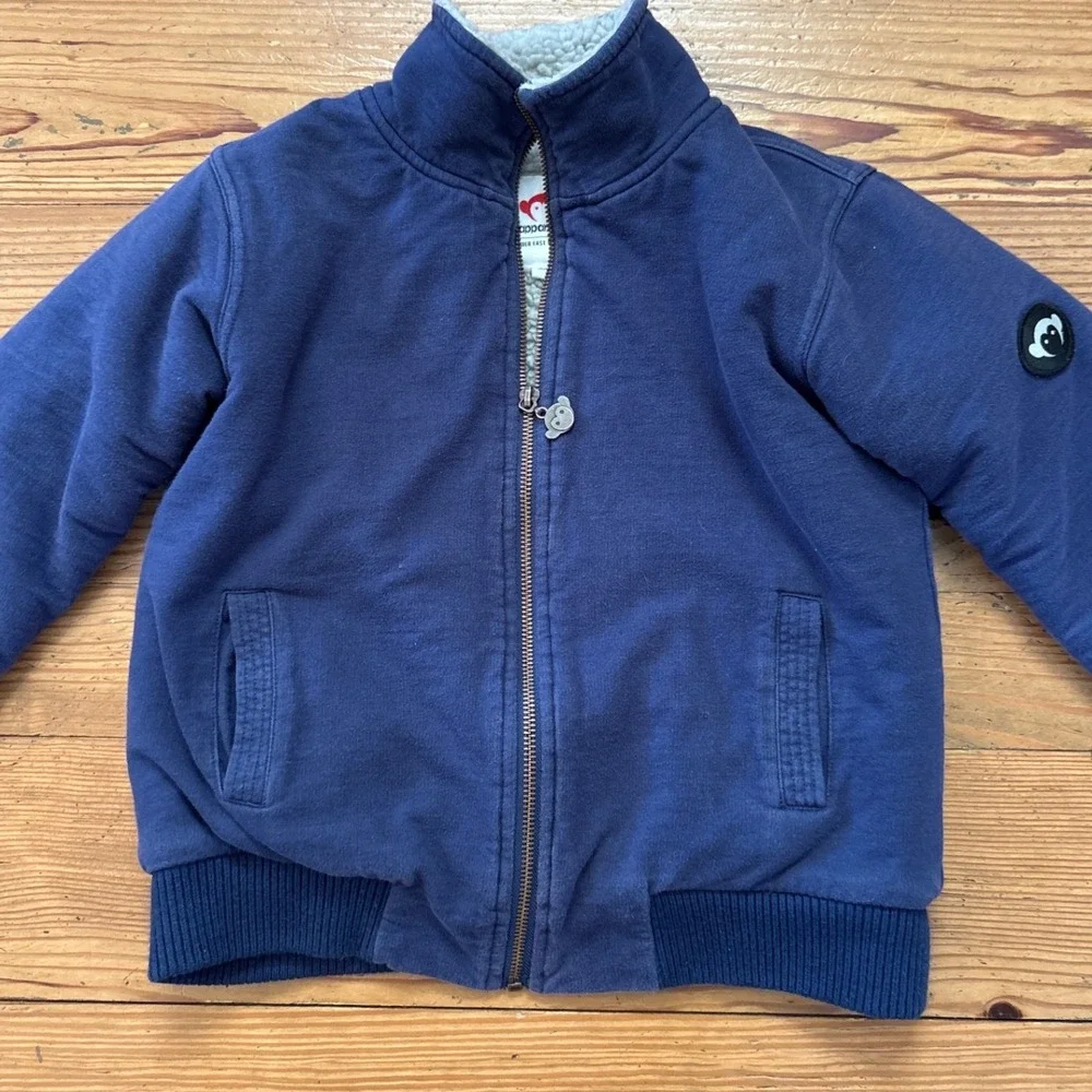 Appaman Bomber Jacket Kids Blue‎ Good Sherpa Lined Full Zip Mock Neck SIZE 6